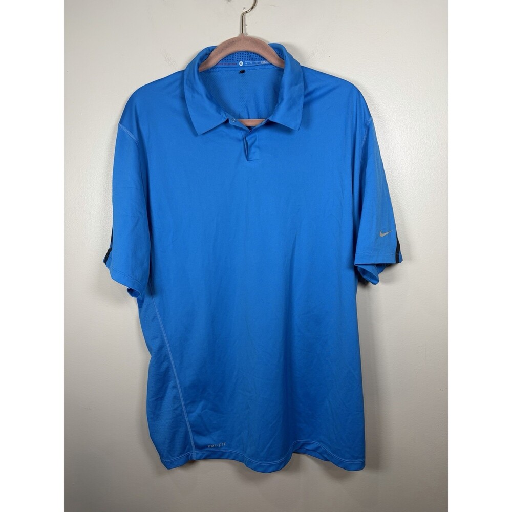 Nike Tiger Woods Collection Men’s Sz XL Polo Teal Blue Golf PGA Tour The Masters